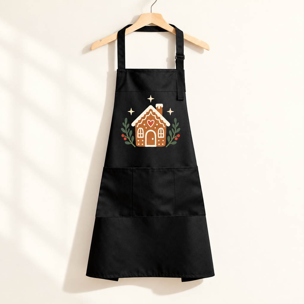 Custom Christmas Apron – Gingerbread House or Your Design