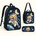 Custom Space Puppy School Bag Set – Backpack, Lunch Bag & Pencil Case