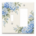 Custom Blue Hydrangea Toggle & Rocker Combo Switch Plate – Your Design