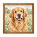 Custom Golden Retriever Framed Wood Art – Your Photo or Design, 20 cm
