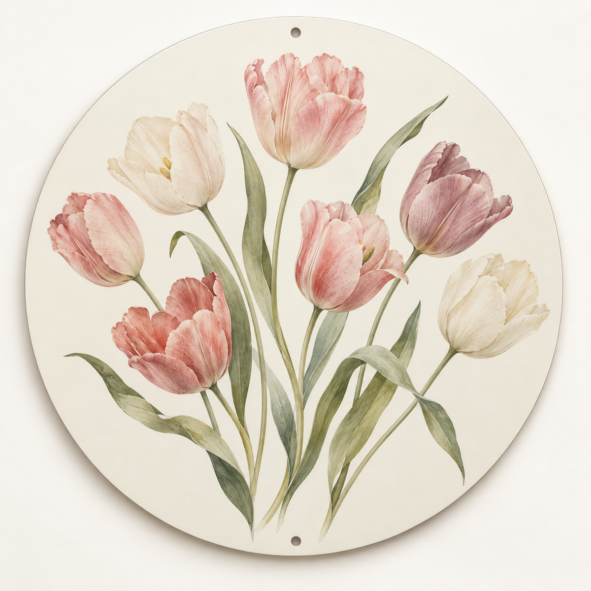 Custom Tulip Round Aluminum Wall Art – Your Design, 20 cm