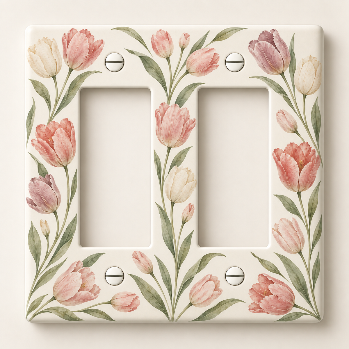 Custom Tulip Double Rocker Switch Plate – Your Design