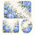 Custom Blue Hydrangea 3-Piece Bathroom Mat Set – Your Design