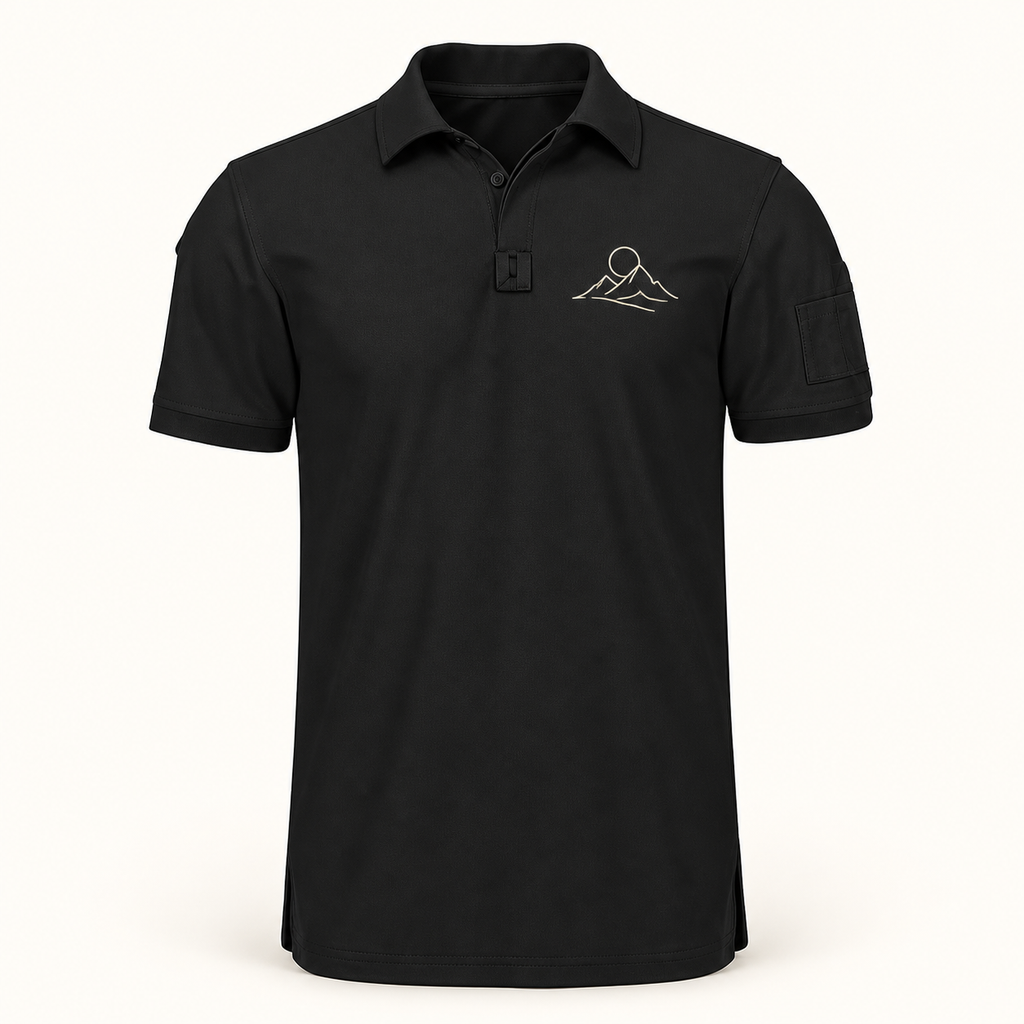 Custom Men's Polo Shirt – Mountain Emblem or Your Logo
