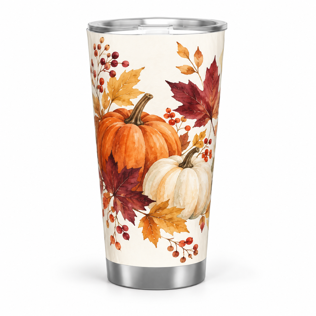 Custom Fall Pumpkin Travel Tumbler – Autumn Harvest or Your Design, 20 oz