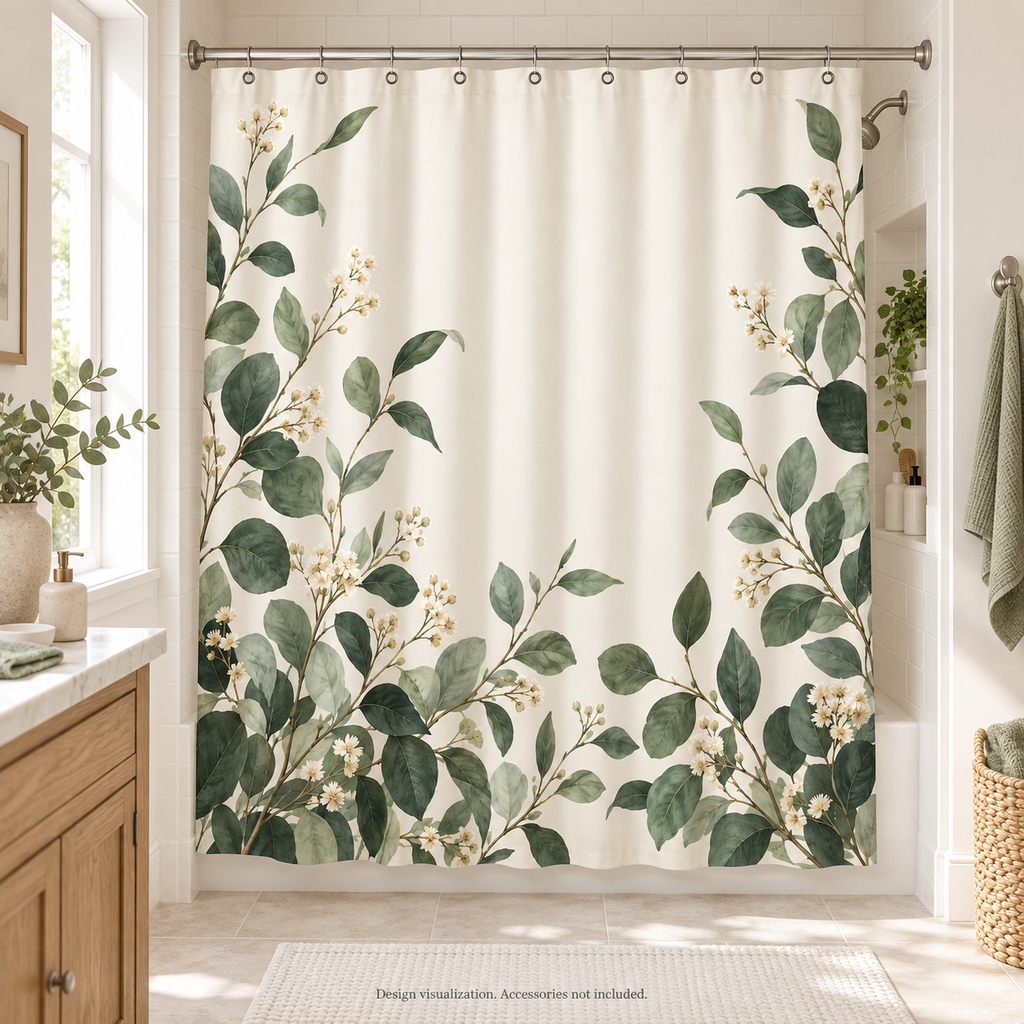 Custom Botanical Shower Curtain – Personalized | Preorder