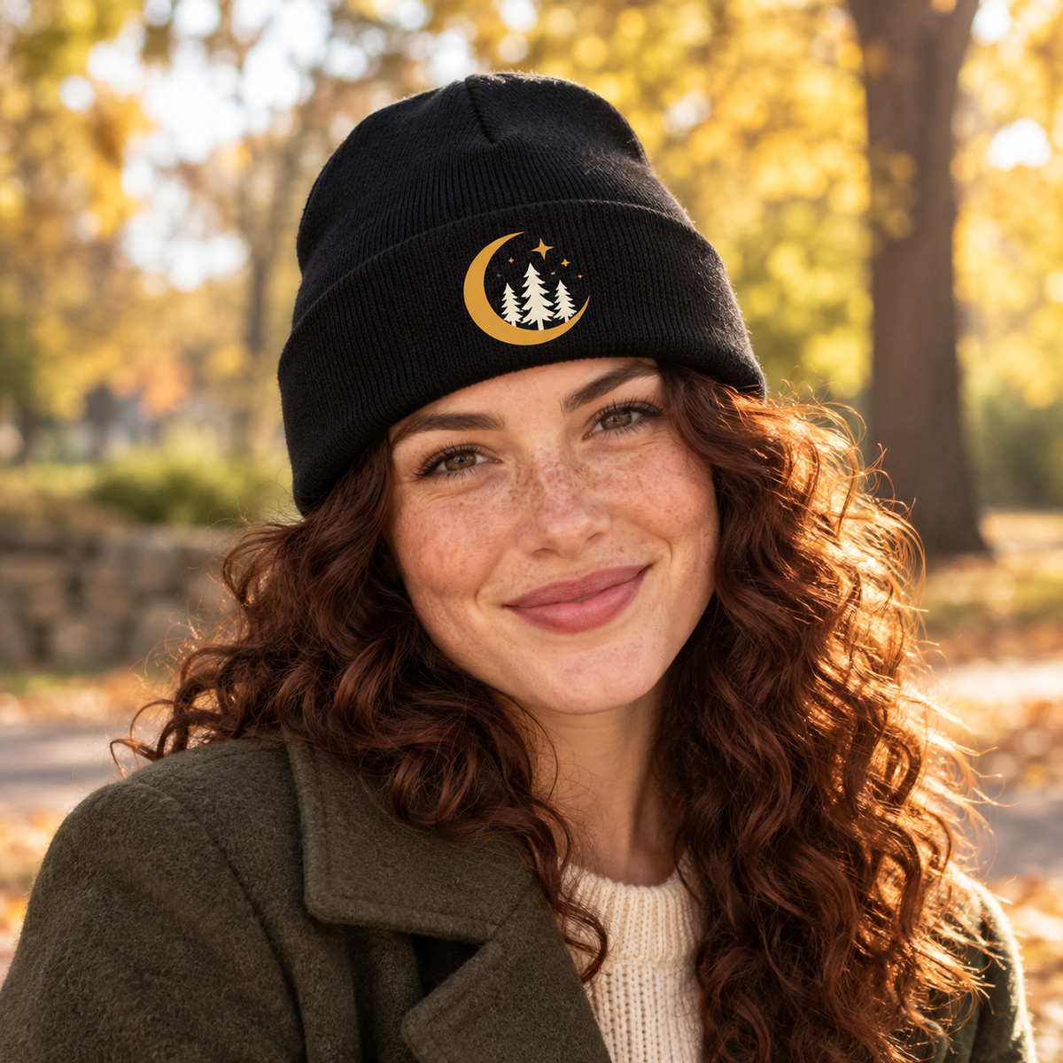 Custom Knit Beanie – Moon & Pines or Your Design