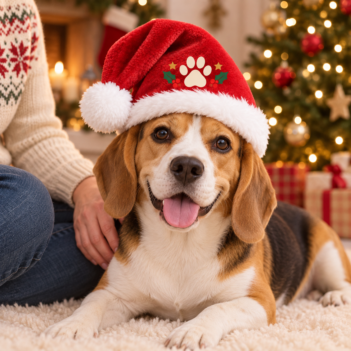 Custom Pet Santa Hat – Holly Paw or Your Design