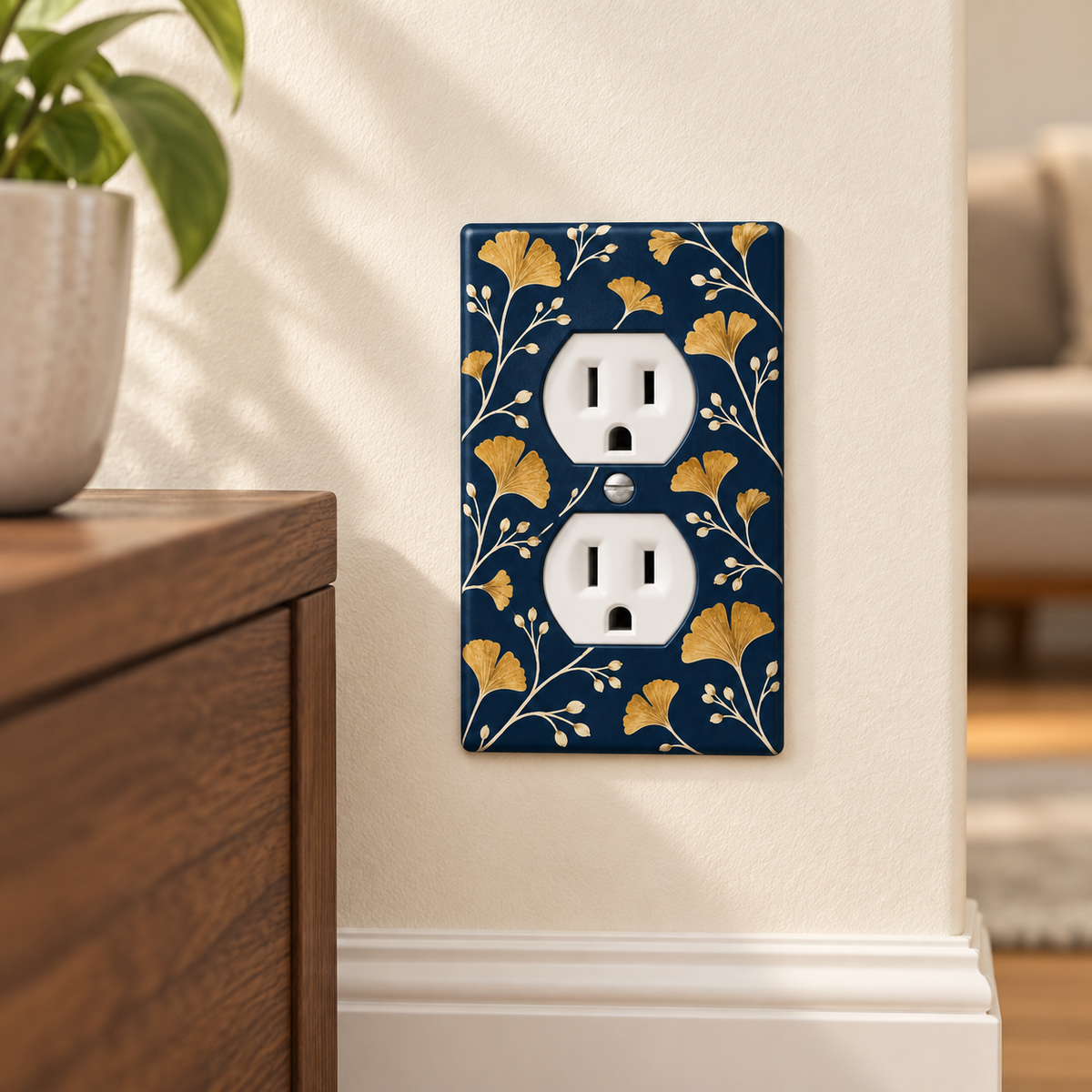Custom Ginkgo Duplex Outlet Wall Plate – Your Design