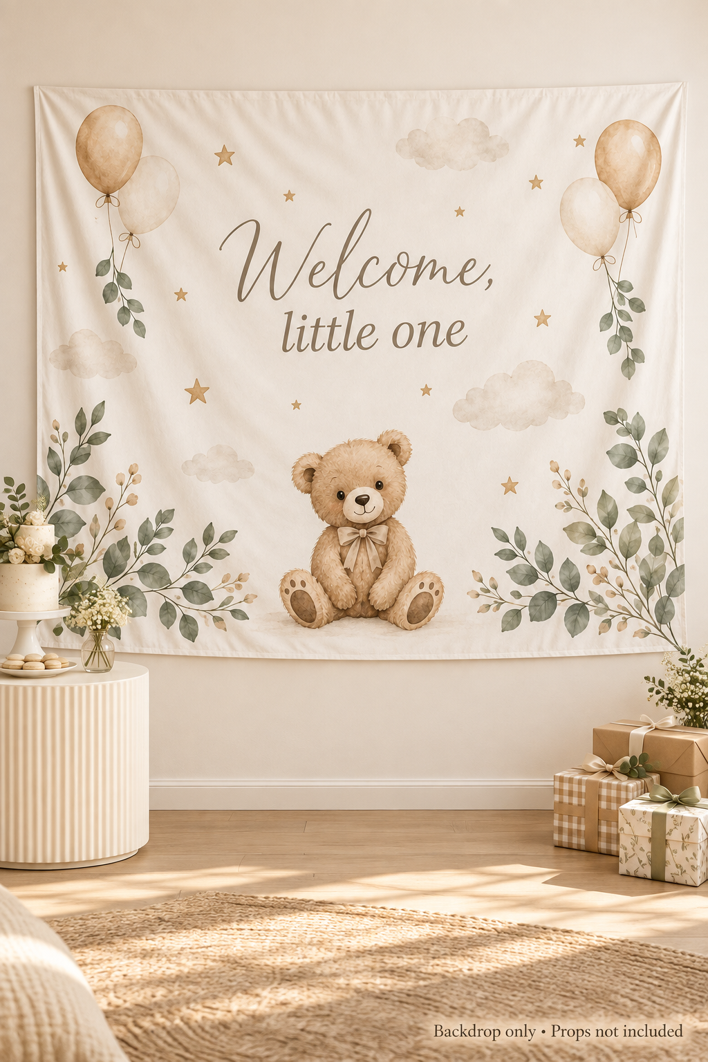 Custom Celebration Photo Backdrop – New Baby, Wedding or Your Design, 230 × 180 cm