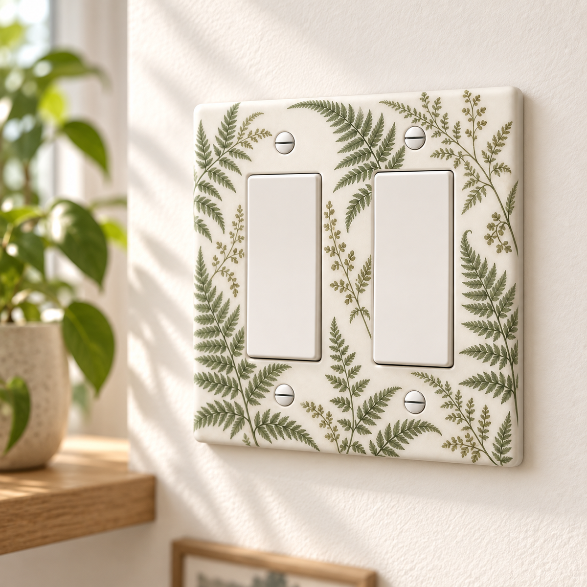 Custom Fern Double Rocker Switch Plate – Your Design