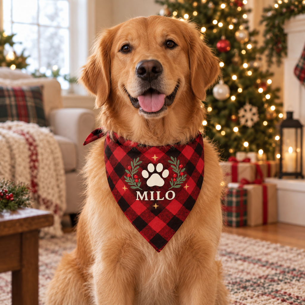Custom Christmas Pet Bandana – Holiday Paw or Your Design