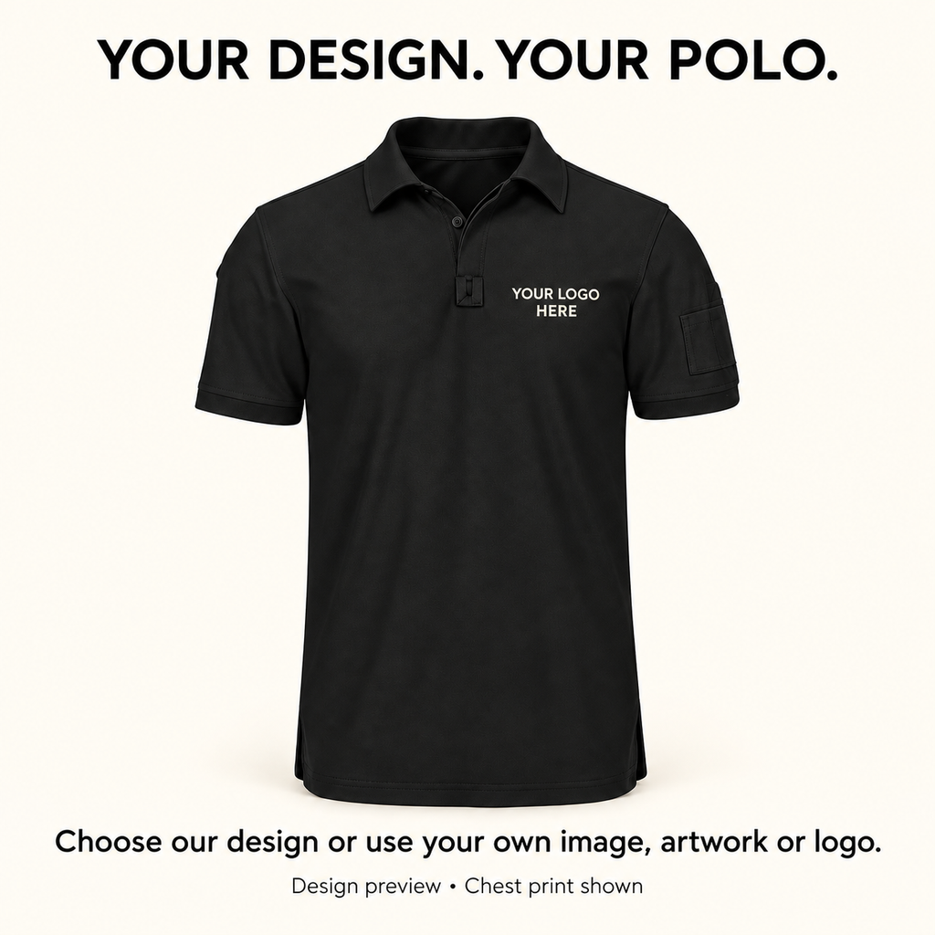Custom Men's Polo Shirt – Mountain Emblem or Your Logo