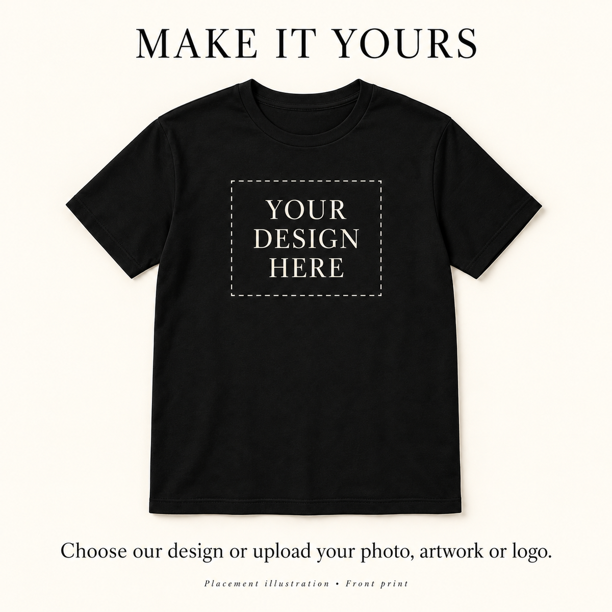 Adult Custom Cotton T-Shirt – Choose a Design or Upload Your Own