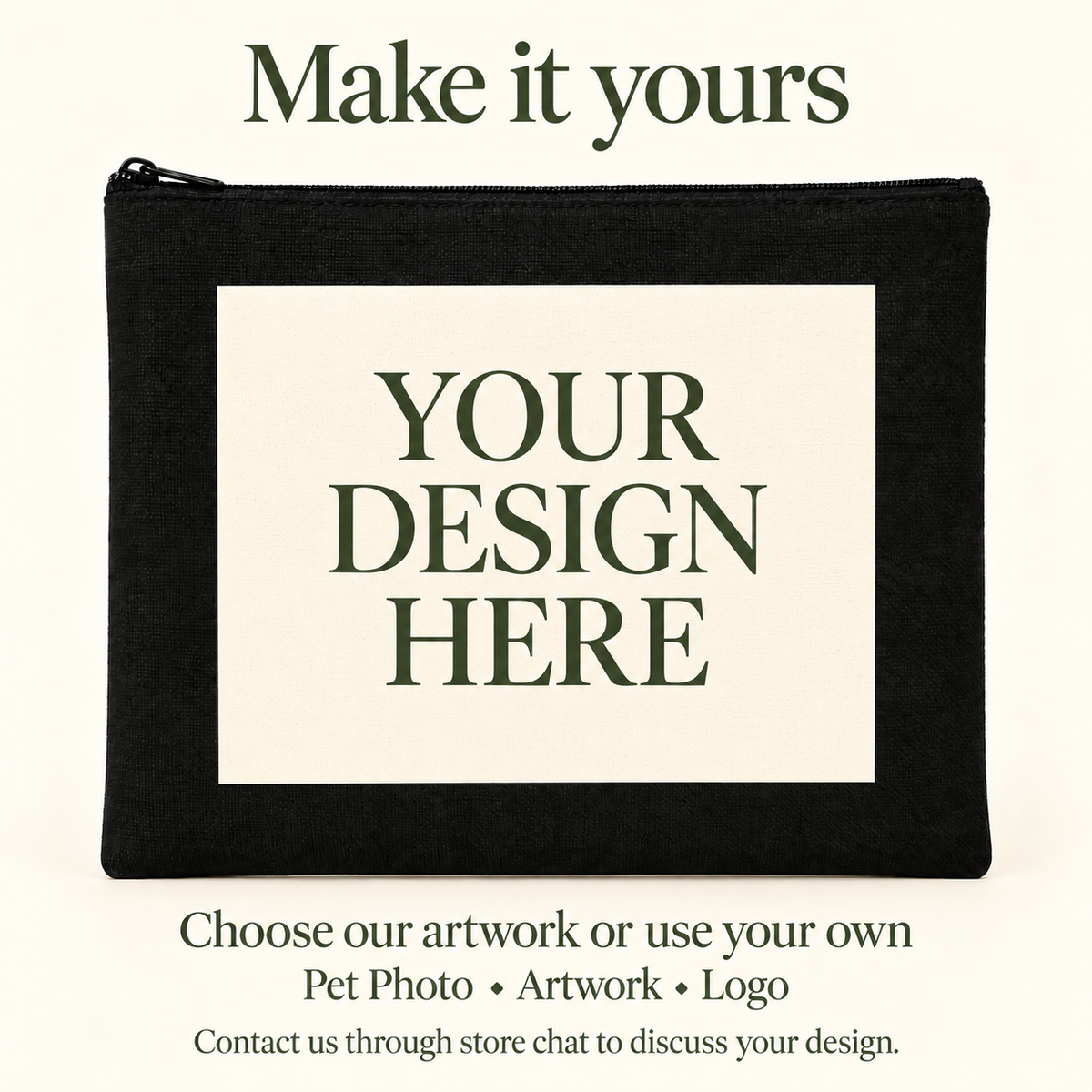 Personalized Multipurpose Zipper Pouch – Pets, Botanical or Your Design