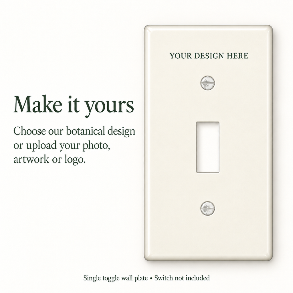 Custom Botanical Switch Plate – Single Toggle or Your Design