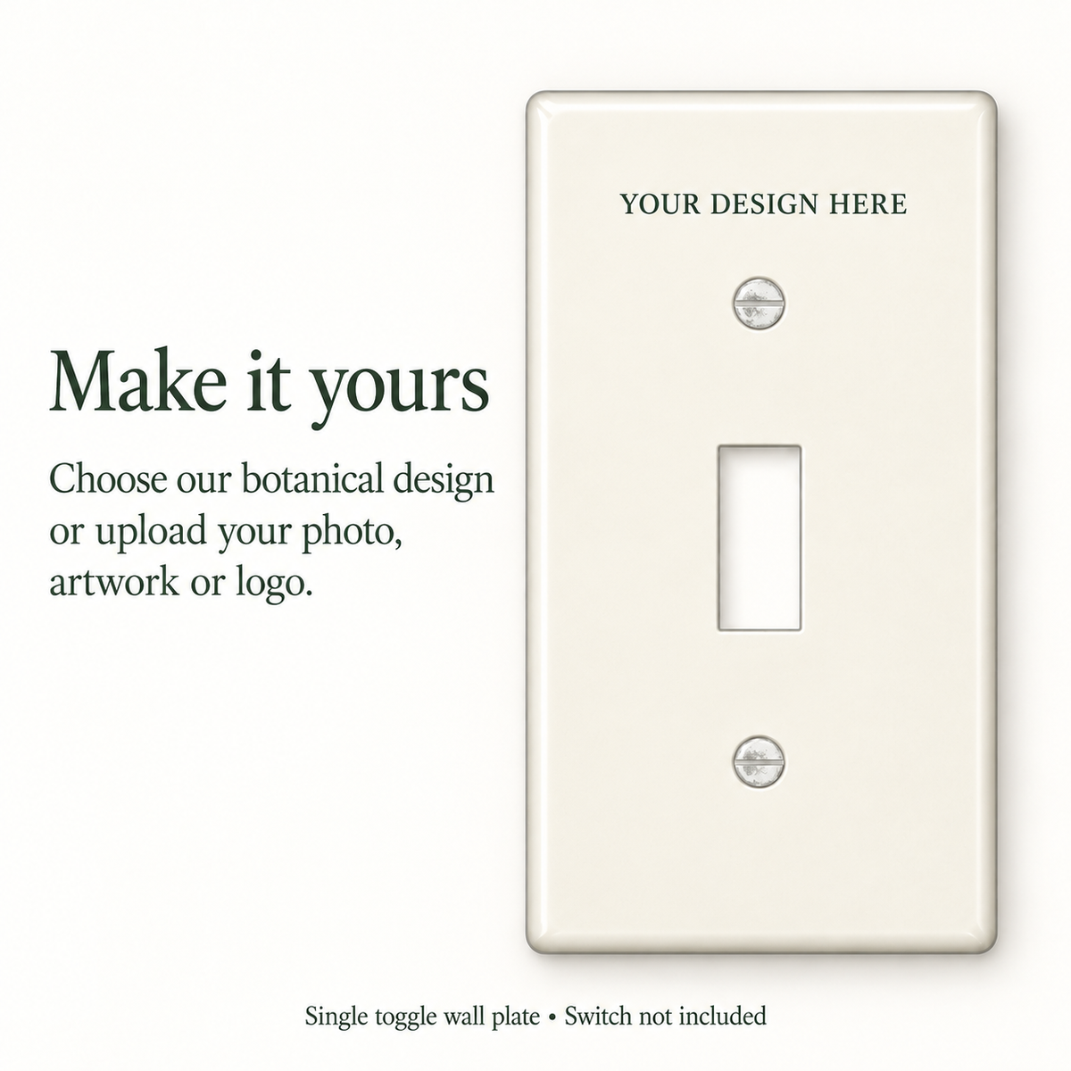 Custom Botanical Switch Plate – Single Toggle or Your Design