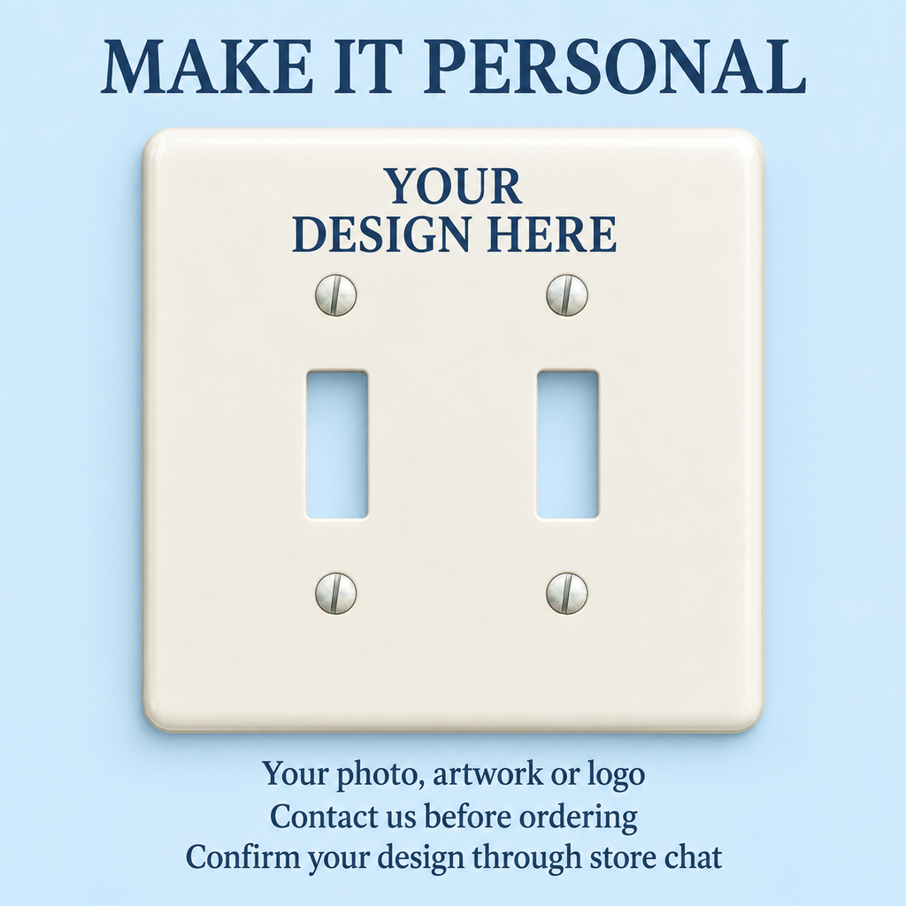 Custom Blue Hydrangea Double Toggle Switch Plate – Your Design