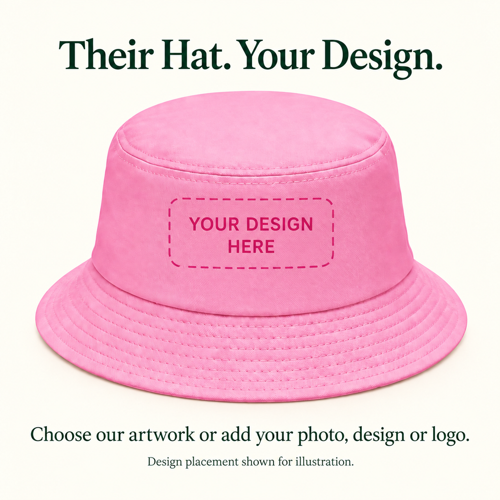 Custom Kids’ Bucket Hat – Bee & Daisies or Your Design