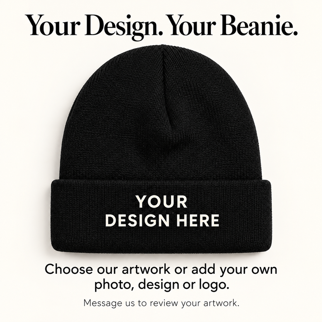 Custom Knit Beanie – Moon & Pines or Your Design
