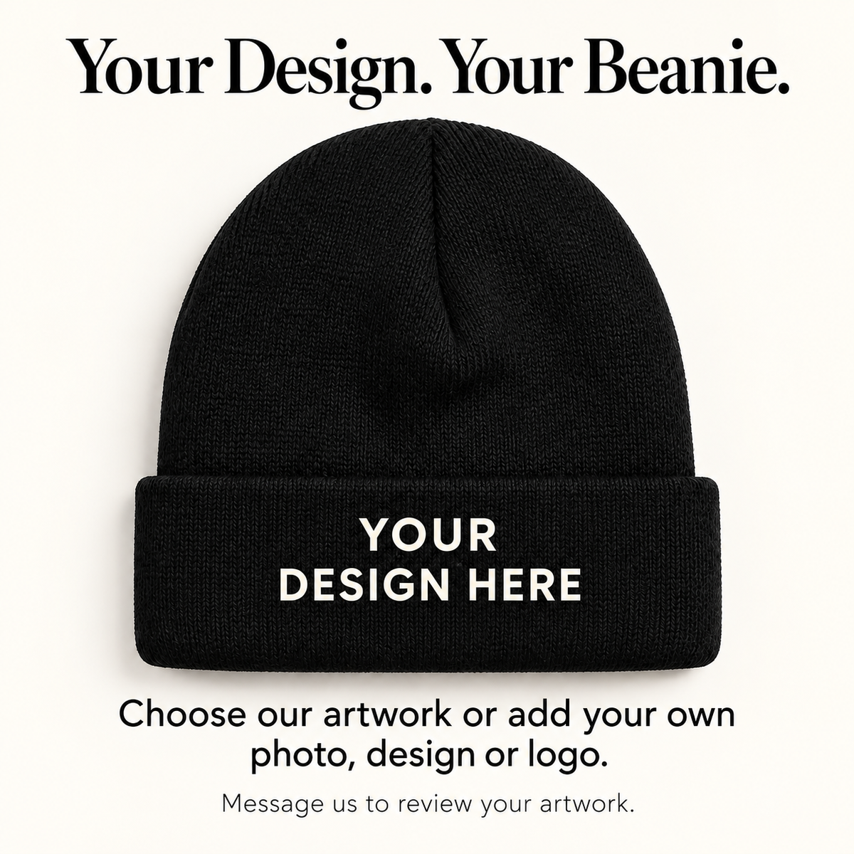 Custom Knit Beanie – Moon & Pines or Your Design