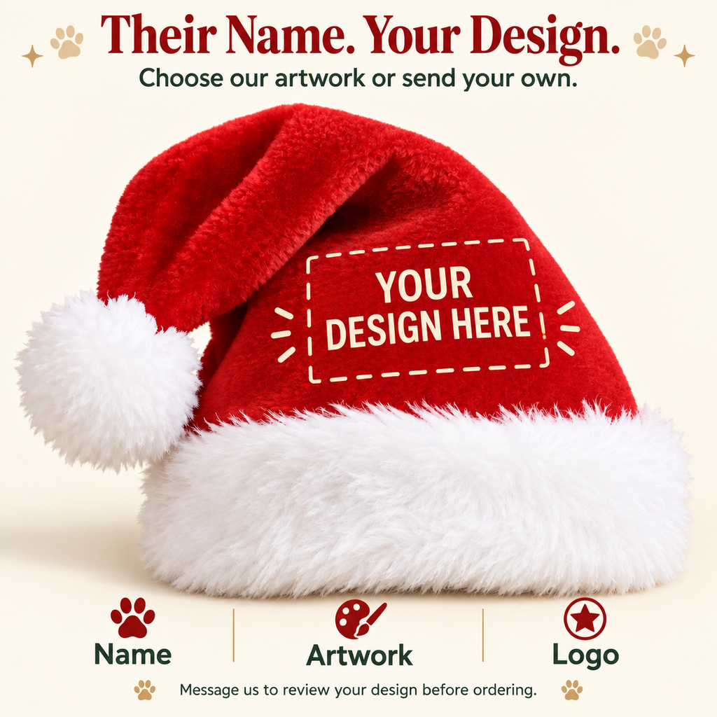 Custom Pet Santa Hat – Holly Paw or Your Design