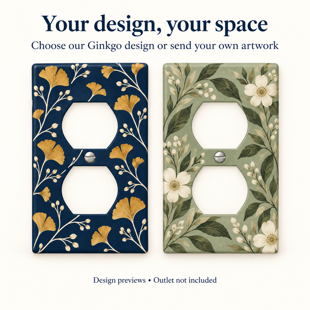Custom Ginkgo Duplex Outlet Wall Plate – Your Design