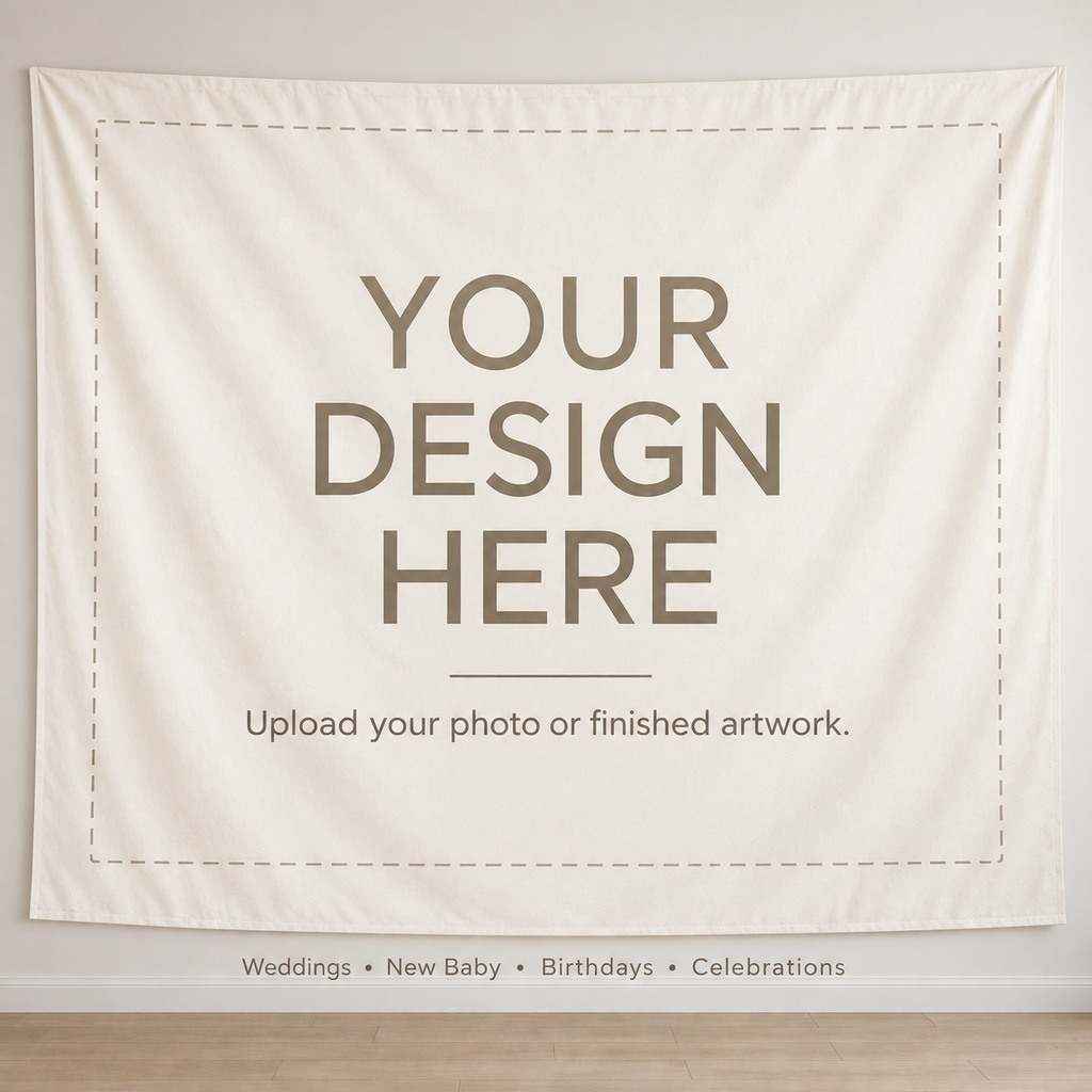 Custom Celebration Photo Backdrop – New Baby, Wedding or Your Design, 230 × 180 cm