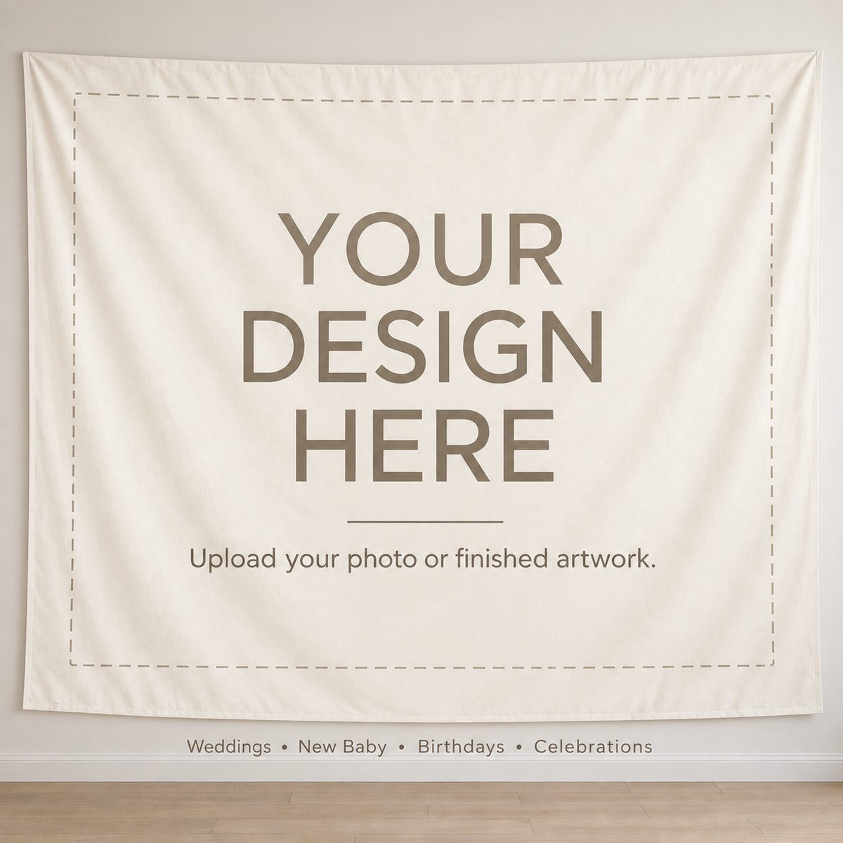 Custom Celebration Photo Backdrop – New Baby, Wedding or Your Design, 230 × 180 cm