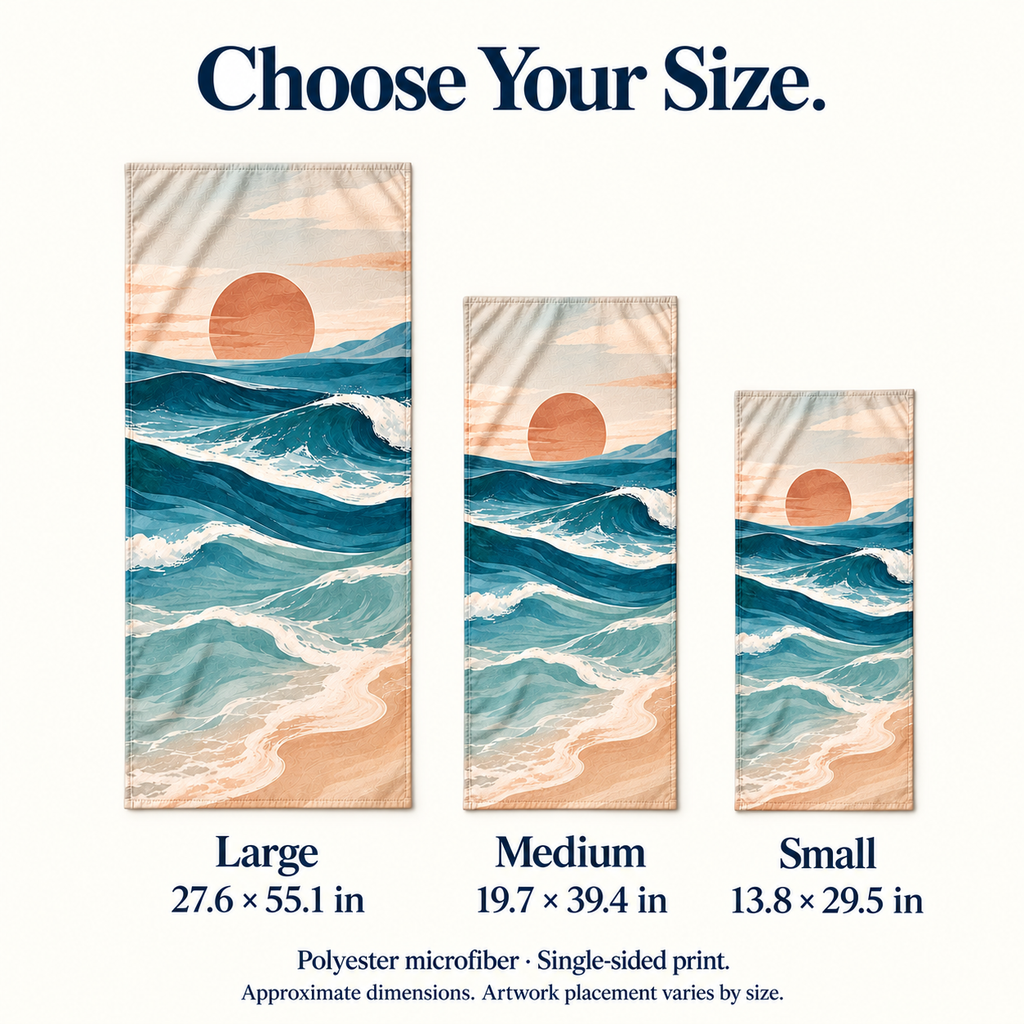 Custom Microfiber Towels – Coastal Waves or Your Design