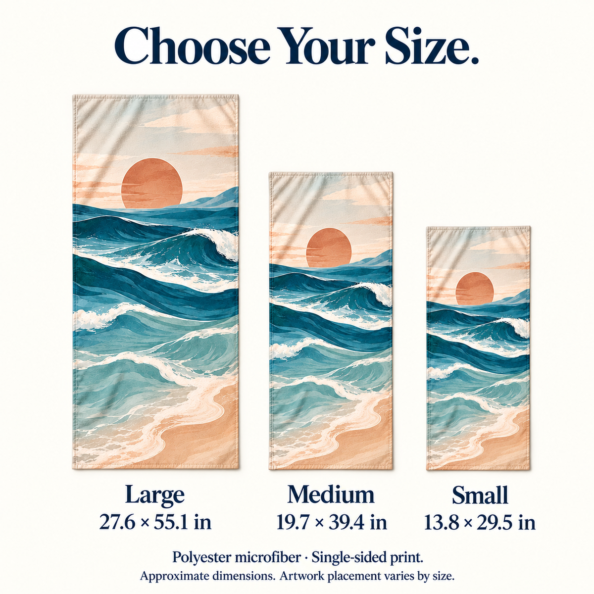 Custom Microfiber Towels – Coastal Waves or Your Design