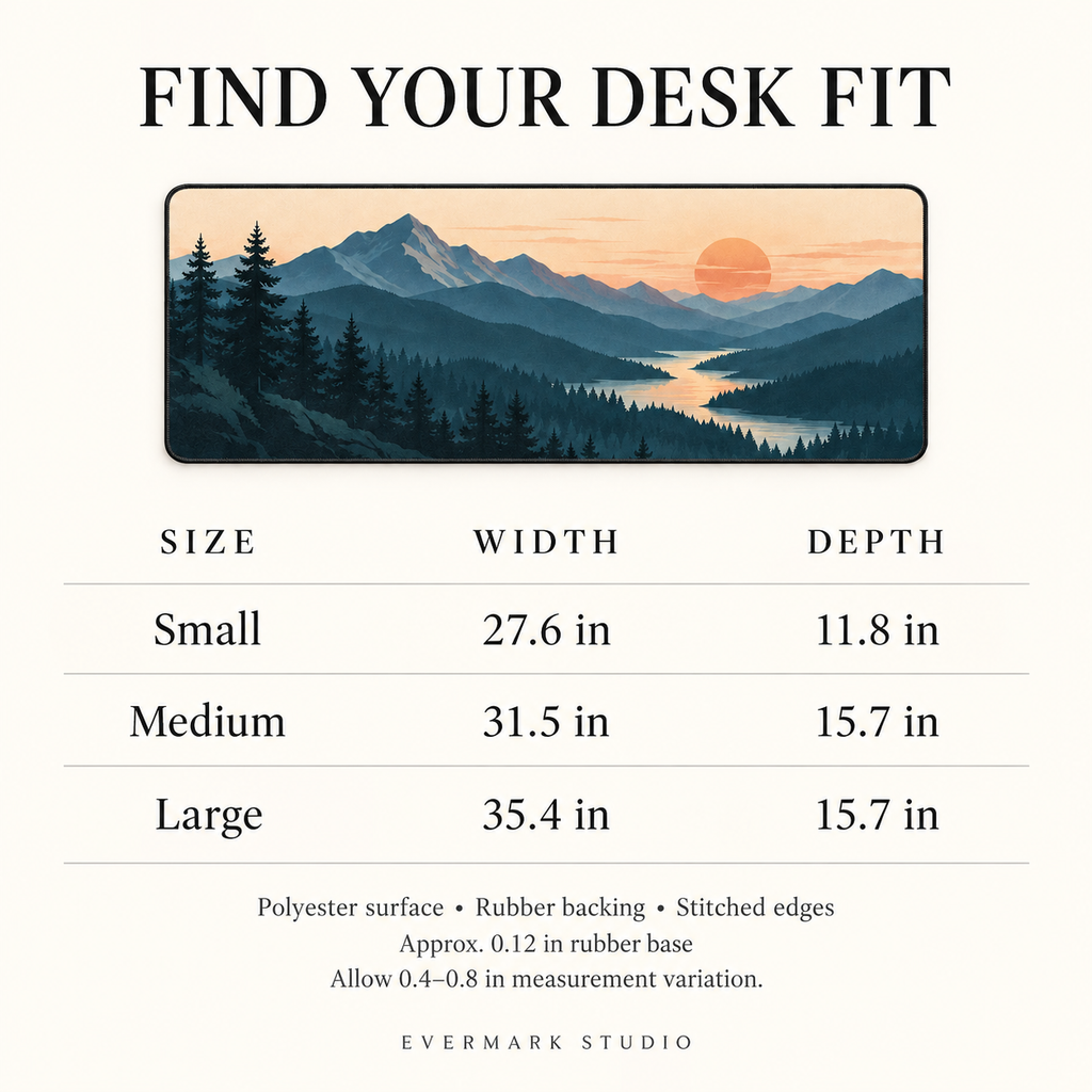 Custom Desk Mat – Mountain Sunset or Your Design