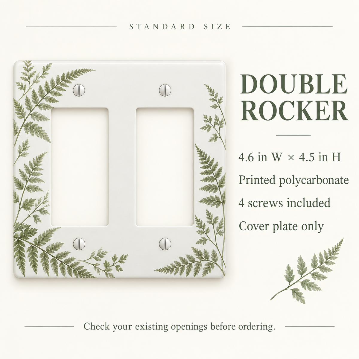 Custom Fern Double Rocker Switch Plate – Your Design