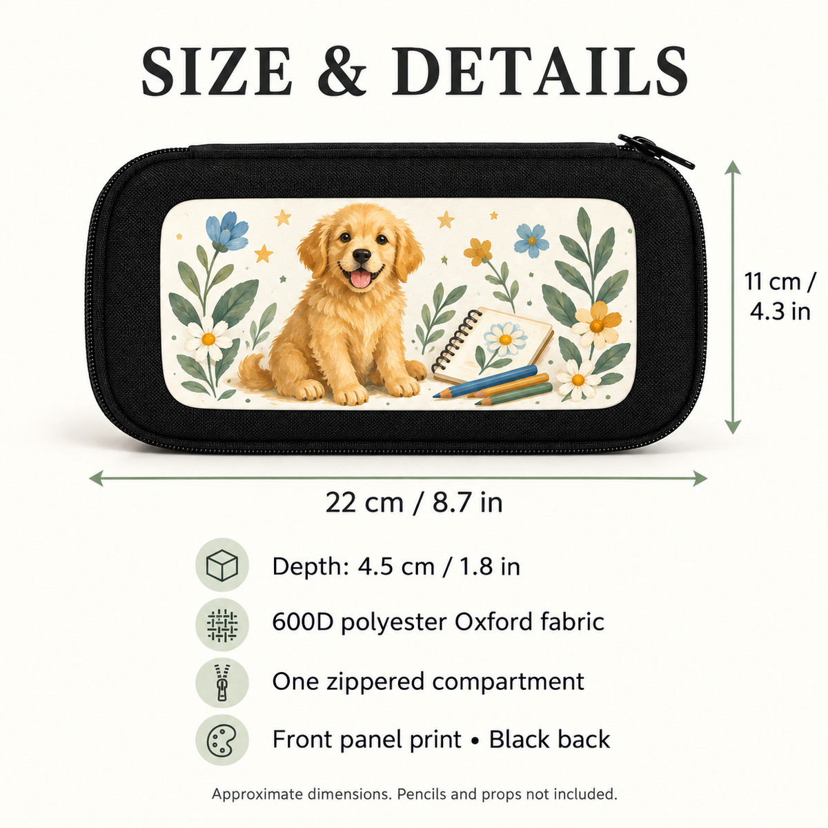 Custom Puppy Pencil Case – Your Photo or Artwork