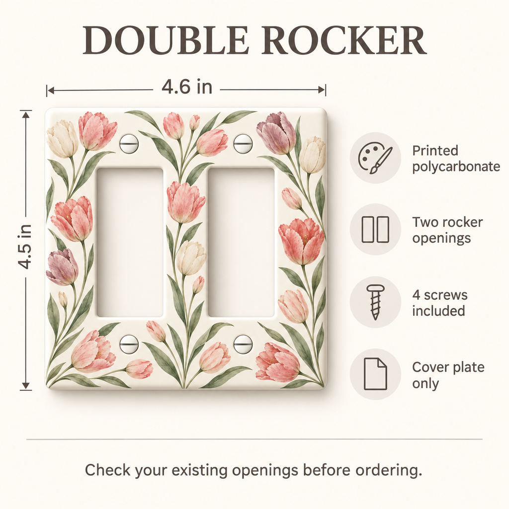 Custom Tulip Double Rocker Switch Plate – Your Design