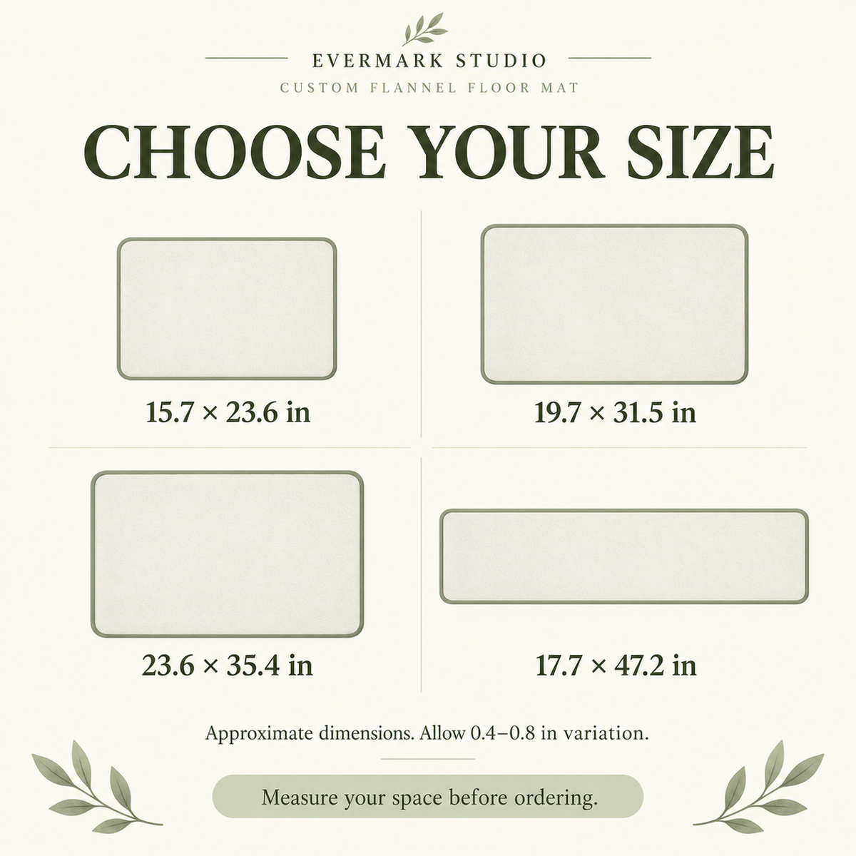 Custom Botanical Floor Mat – Choose Your Design