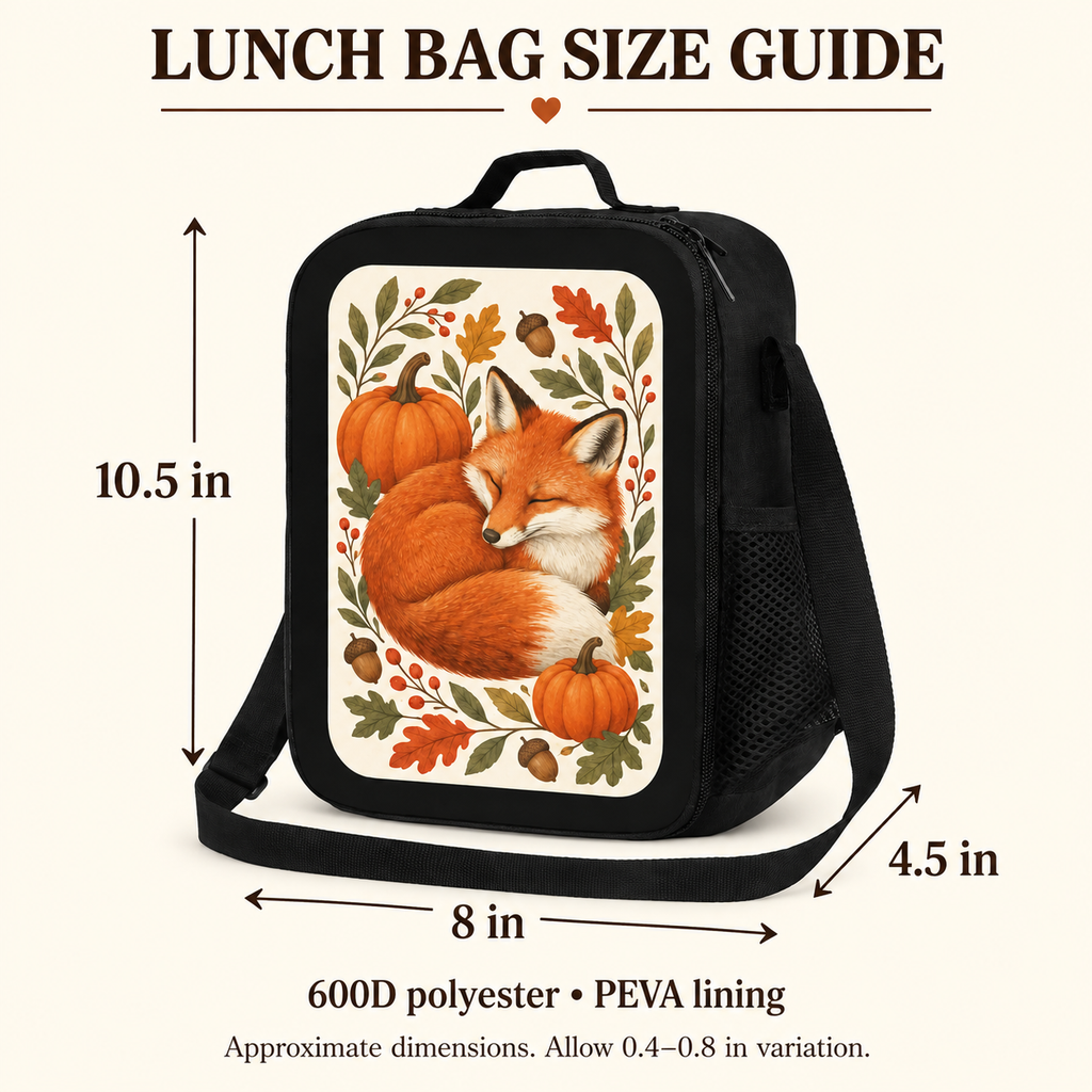 Custom Insulated Lunch Bag – Autumn Fox or Your Design