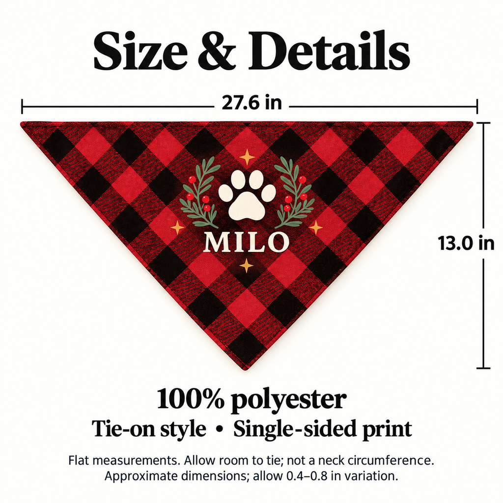 Custom Christmas Pet Bandana – Holiday Paw or Your Design