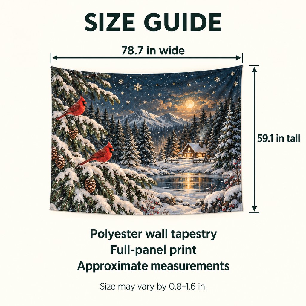 Custom Christmas Woodland Wall Tapestry – Your Design, 78.7 × 59.1 in