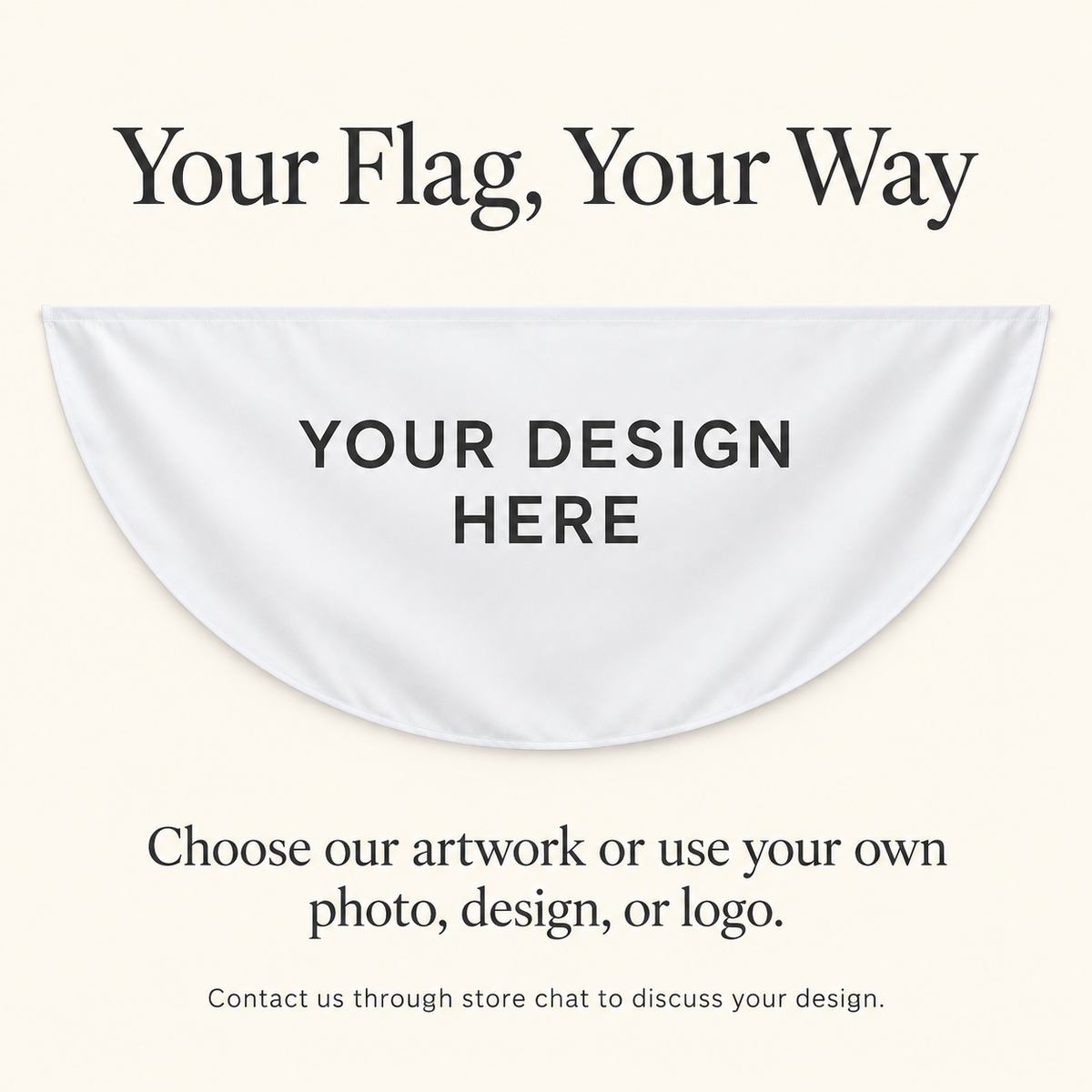 Custom Holiday Semicircle Flag – Christmas, Halloween & Your Design