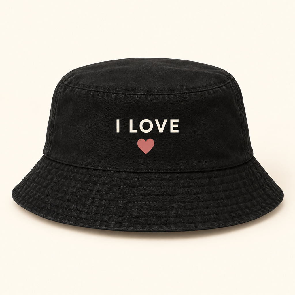 Custom Couples Bucket Hat – I Love, You or Your Design