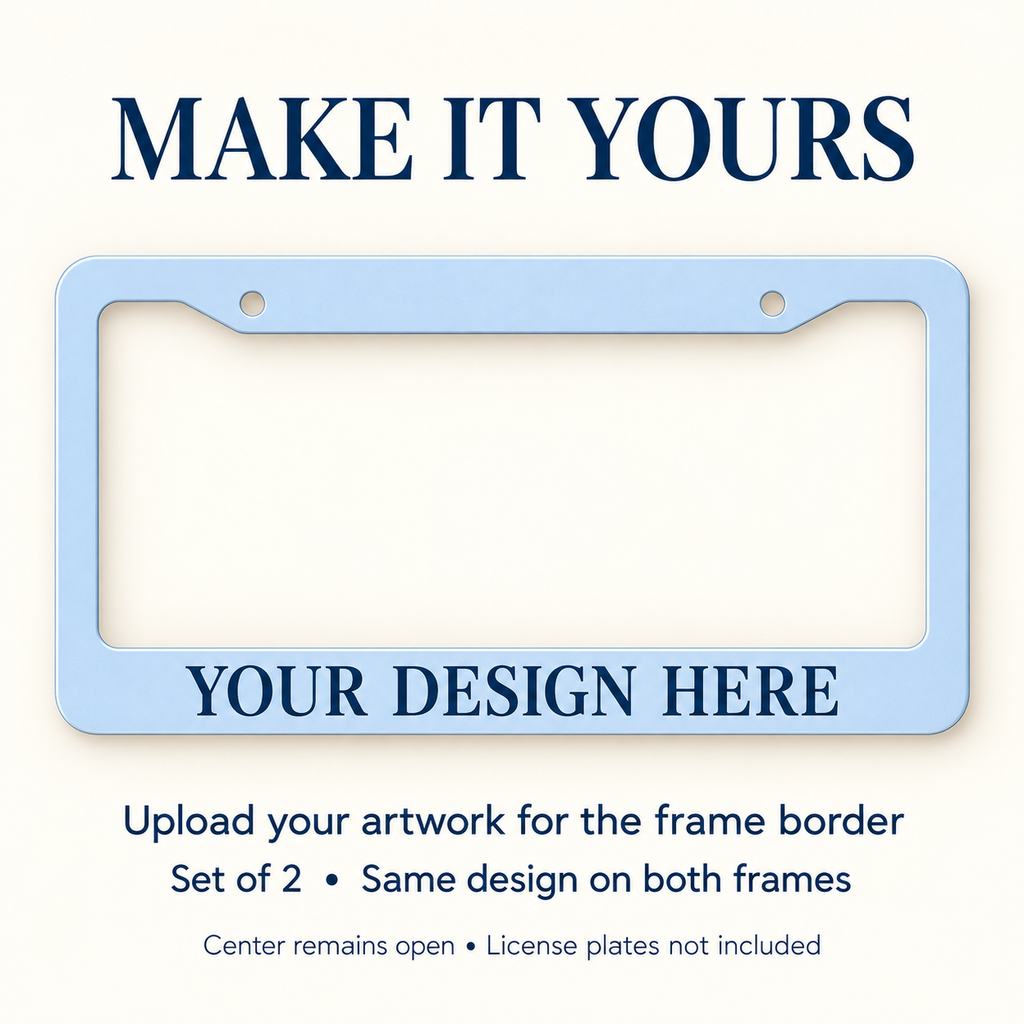Custom Chicago Skyline License Plate Frames – Your Design, Set of 2