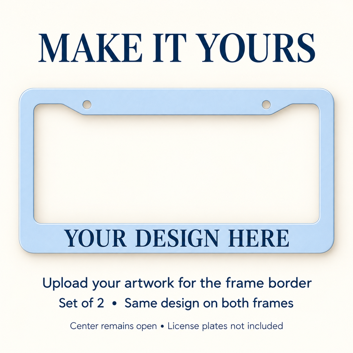Custom Chicago Skyline License Plate Frames – Your Design, Set of 2