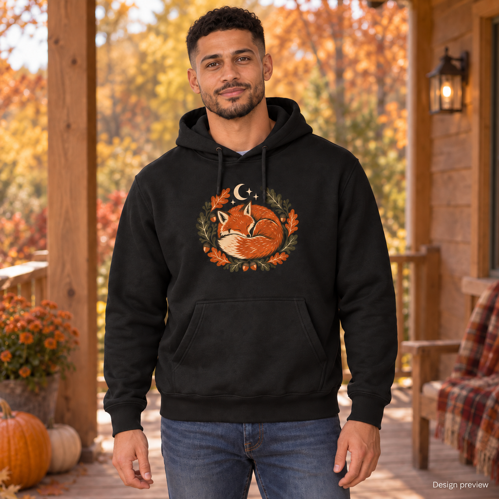 Autumn Fox Pullover Hoodie – Woodland Animal Design