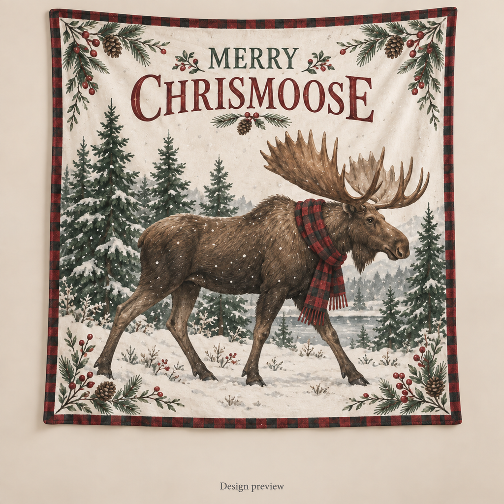 Merry Chrismoose Christmas Blanket – Custom Holiday Gift