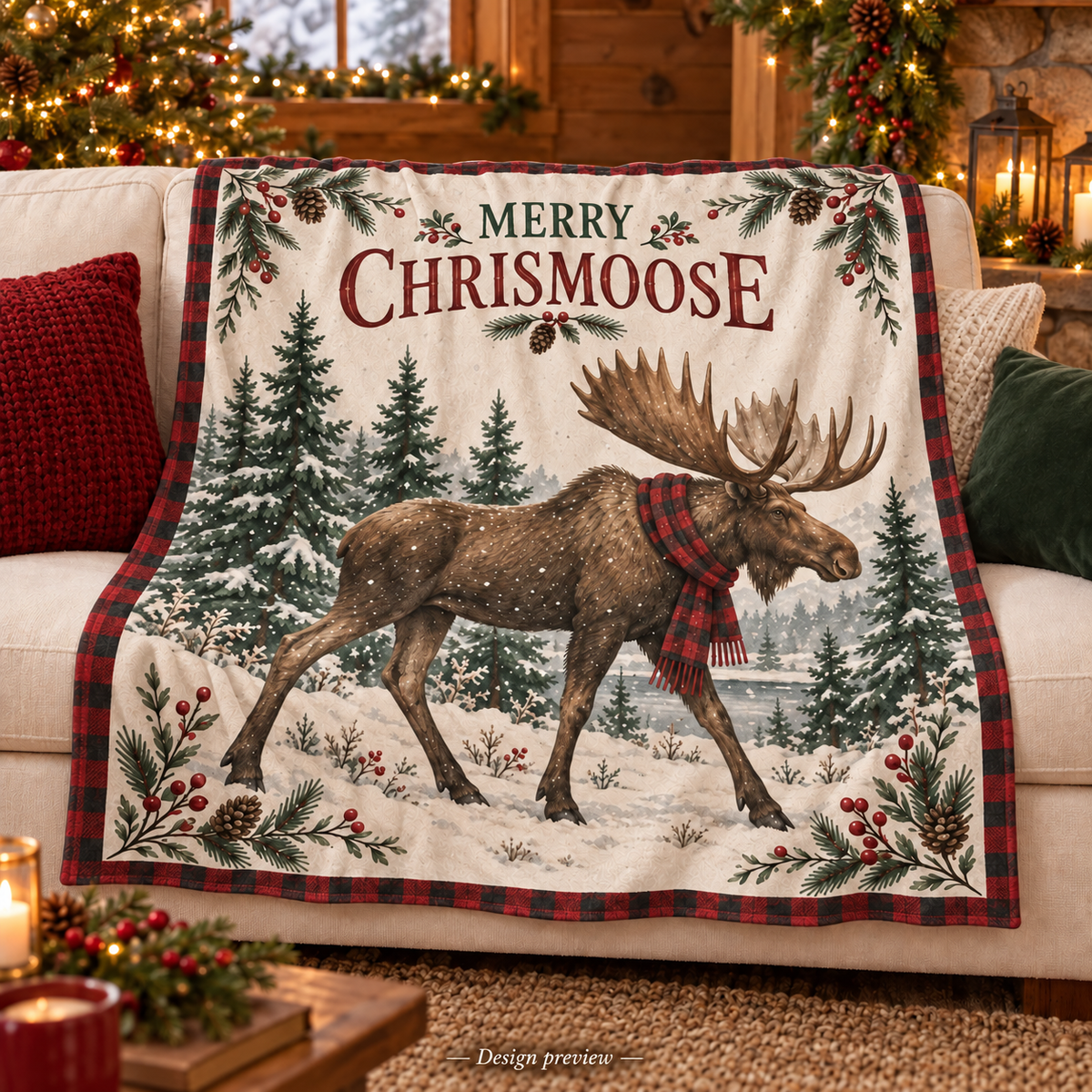 Merry Chrismoose Christmas Blanket – Custom Holiday Gift