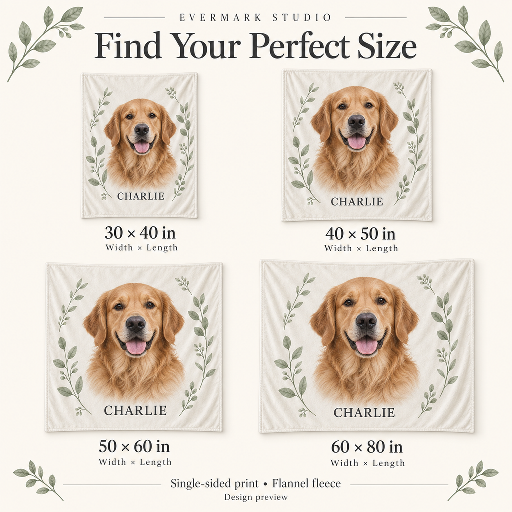Personalized Pet Photo Blanket with Name – Custom Flannel Throw