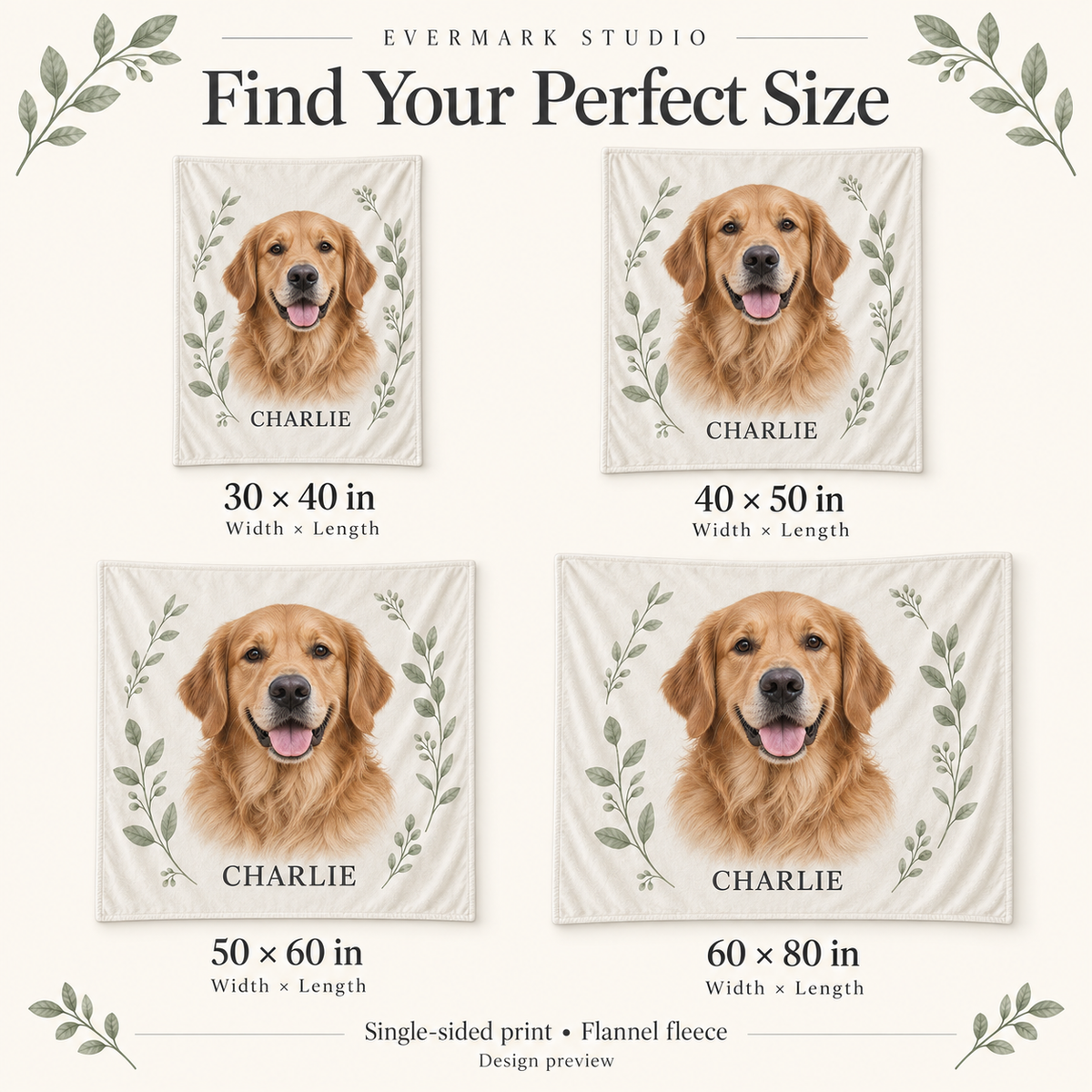 Personalized Pet Photo Blanket with Name – Custom Flannel Throw