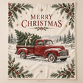 Christmas Red Truck & Tree Throw Blanket