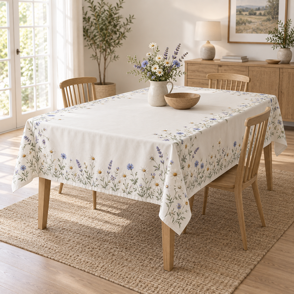 Custom Wildflower Rectangular Tablecloth – Your Design